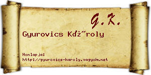 Gyurovics Károly névjegykártya