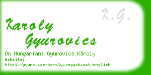 karoly gyurovics business card